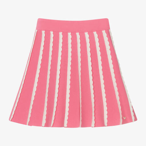 Emporio Armani-Girls Pink Cotton Knit Skirt | Childrensalon