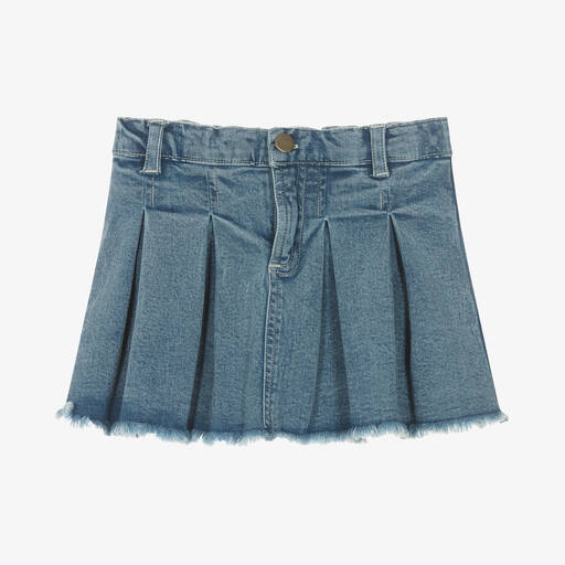 Everything Must Change-Girls Blue Denim Pleated Skirt | Childrensalon