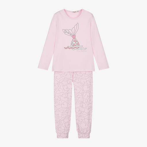 Everything Must Change-Girls Pink Mermaid Cotton Pyjamas | Childrensalon
