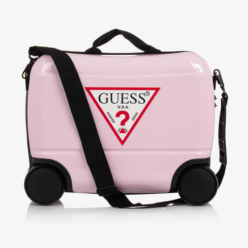 Guess-Girls Pink Wheeled Suitcase (38cm) | Childrensalon