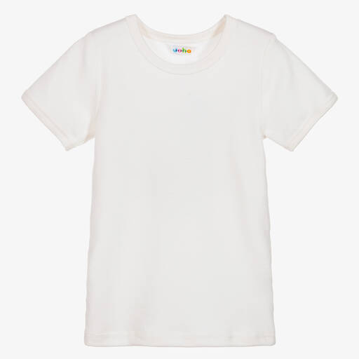 Joha-Ivory Thermal Wool T-Shirt | Childrensalon