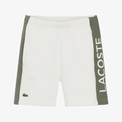 Lacoste-Boys Ivory Cotton Jersey Shorts | Childrensalon