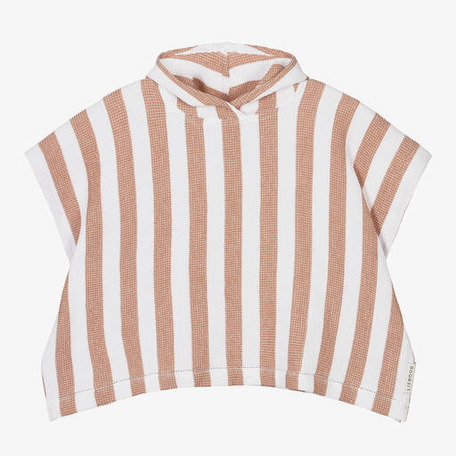 Liewood-Pink Striped Hooded Poncho Towel | Childrensalon