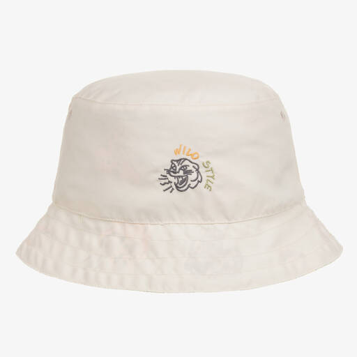 Mayoral-Green & Ivory Reversible Bucket Hat | Childrensalon