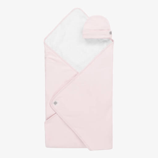 Minutus-Pink Cotton Skin To Skin Blanket & Hat Set | Childrensalon