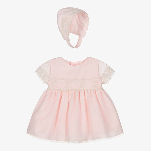 Miranda-Baby Girls Pink Tulle & Lace Dress Set | Childrensalon