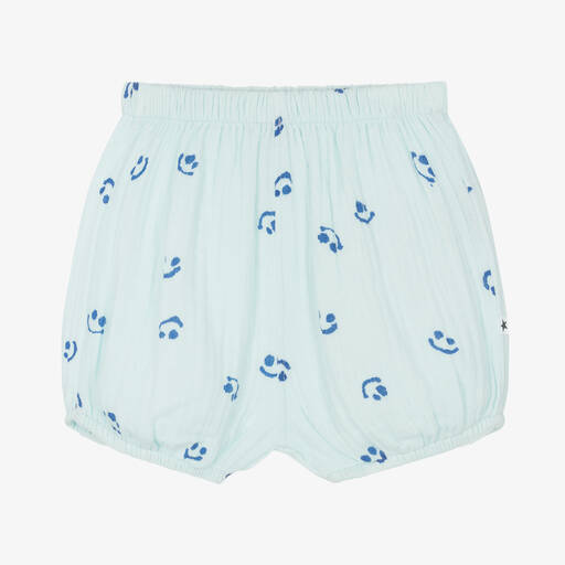Molo-Boys Blue Cheesecloth Happy Shorts | Childrensalon
