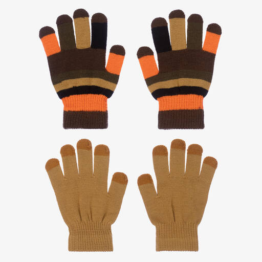 Molo-Khaki Knitted Gloves (2 Pack) | Childrensalon