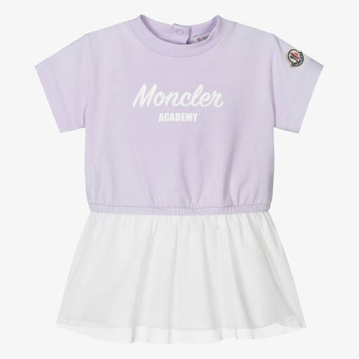 Moncler Enfant-Girls Lilac Purple Cotton Dress | Childrensalon