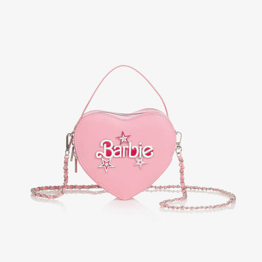 Monnalisa-Girls Pink Heart Barbie Handbag (16cm)  | Childrensalon
