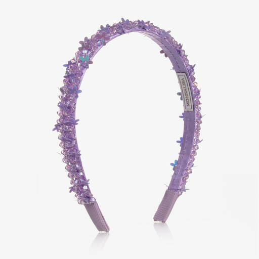 Monnalisa-Girls Purple Jewelled Hairband | Childrensalon