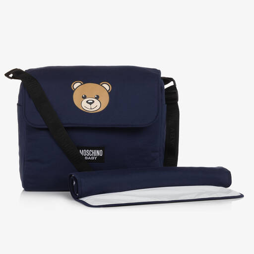Moschino Baby-Navy Blue Teddy Bear Changing Bag (60cm) | Childrensalon