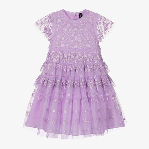 Needle & Thread-Girls Lilac Purple Frilled Tulle Dress | Childrensalon
