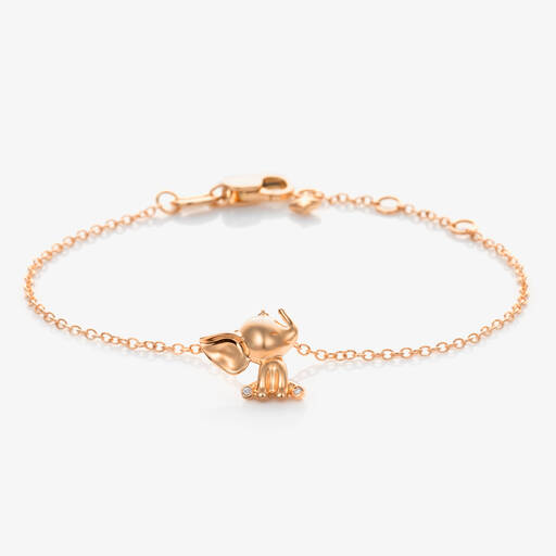NOA Mini-Rose Gold Diamond Elephant Bracelet | Childrensalon