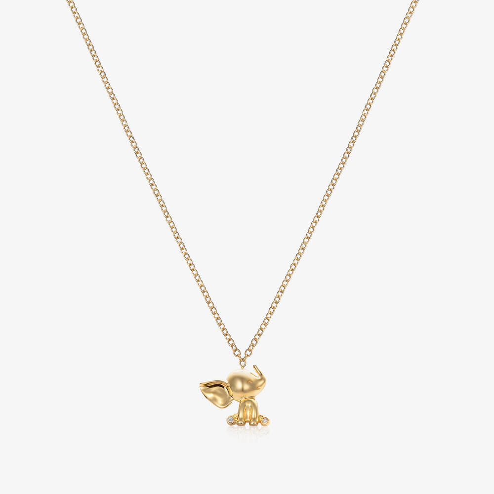 NOA Mini - Yellow Gold Diamond Elephant Necklace | Childrensalon