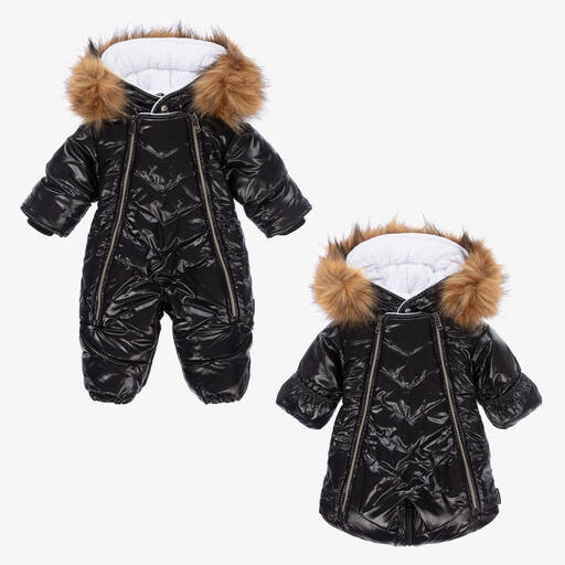 Pilguni-Black 2-in-1 Baby Snowsuit | Childrensalon