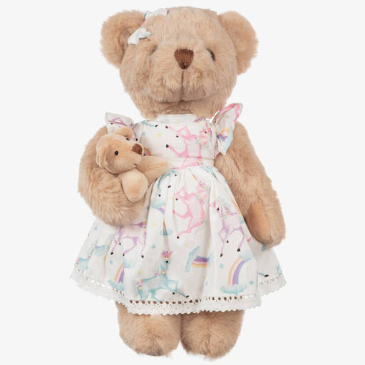 Powell Craft-Brown Unicorn Dress Teddy Bear (34cm) | Childrensalon
