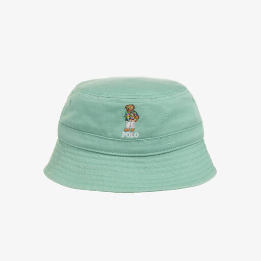 Ralph Lauren-Baby Boys Green Polo Bear Bucket Hat | Childrensalon