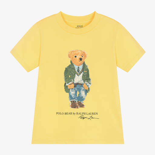 Ralph Lauren-Boys Yellow Polo Bear T-Shirt | Childrensalon