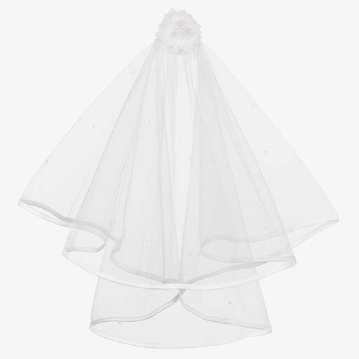 Sarah Louise-Girls White Tulle Communion Veil | Childrensalon