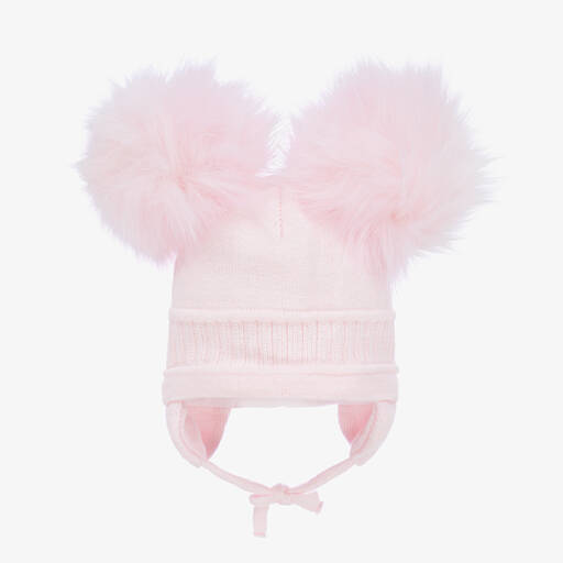 Sätila of Sweden-Girls Pink Tindra Double Pom-Pom Hat | Childrensalon