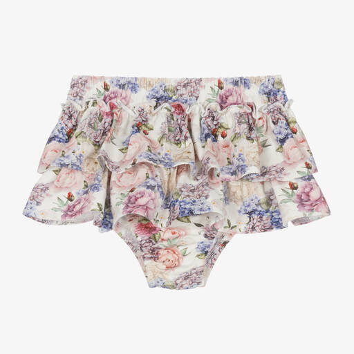 Sofija-Baby Girls Floral Cotton Frilly Pants | Childrensalon