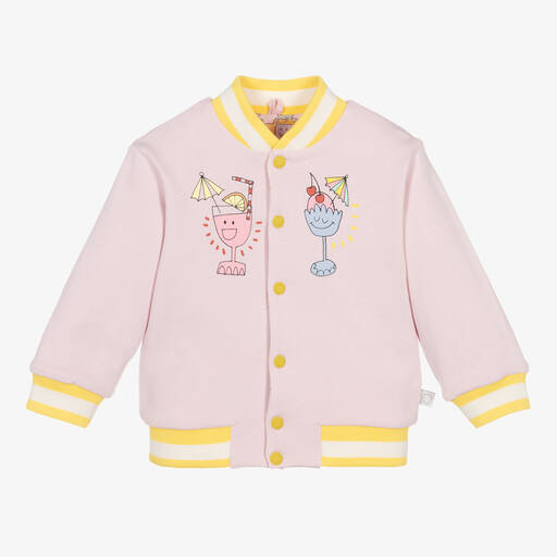 Stella McCartney Kids-Girls Pink Reversible Bomber Jacket | Childrensalon
